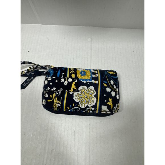 Vera Bradley Ellie Blue Purse Tote Handbag Blue Yellow & Wallet Wristlet Set - Picture 2 of 6